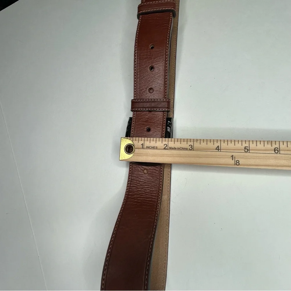 Moroccan Boutique Handmade Classic Leather Belt w Silver Buckle Minimalist